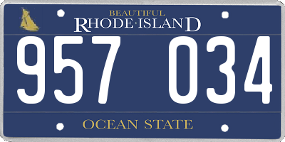 RI license plate 957034