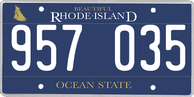 RI license plate 957035