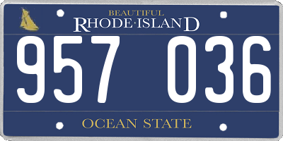 RI license plate 957036