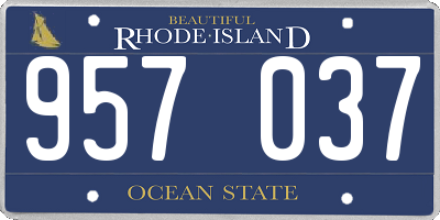 RI license plate 957037