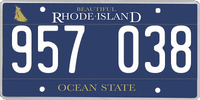 RI license plate 957038