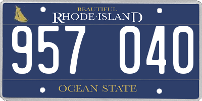 RI license plate 957040