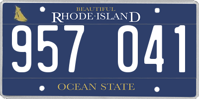 RI license plate 957041