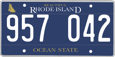 RI license plate 957042