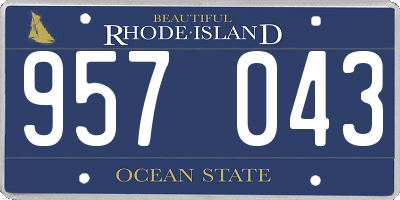 RI license plate 957043