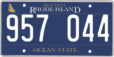 RI license plate 957044