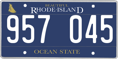 RI license plate 957045