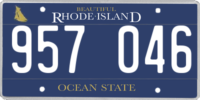 RI license plate 957046