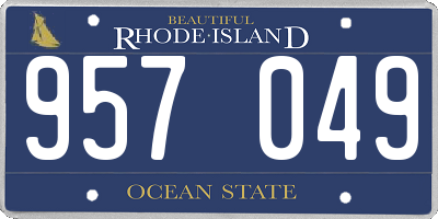 RI license plate 957049