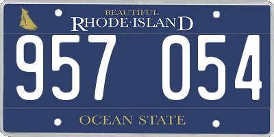 RI license plate 957054
