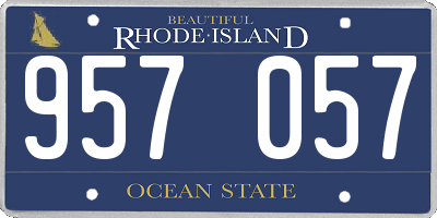 RI license plate 957057