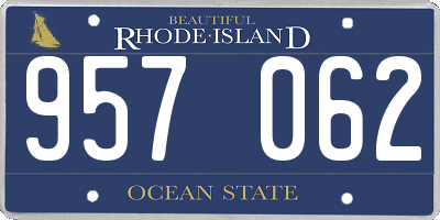 RI license plate 957062