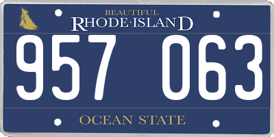 RI license plate 957063