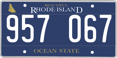 RI license plate 957067
