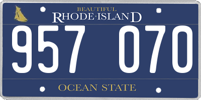 RI license plate 957070