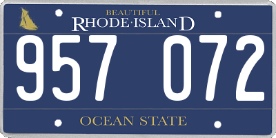 RI license plate 957072