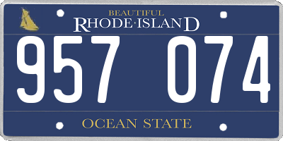 RI license plate 957074
