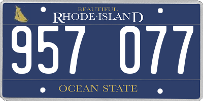 RI license plate 957077