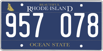 RI license plate 957078