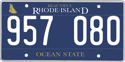 RI license plate 957080