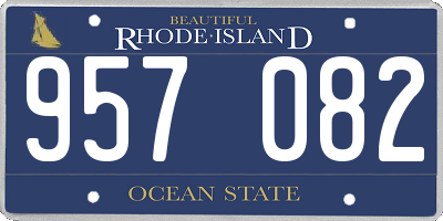 RI license plate 957082