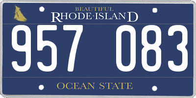 RI license plate 957083