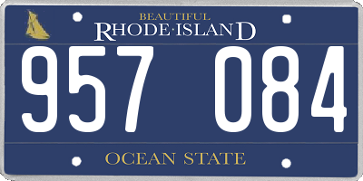 RI license plate 957084