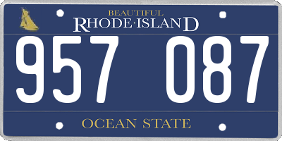 RI license plate 957087