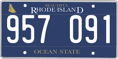 RI license plate 957091