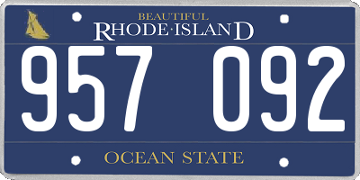 RI license plate 957092