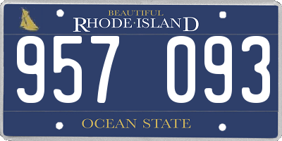 RI license plate 957093
