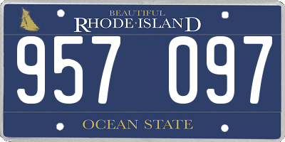 RI license plate 957097