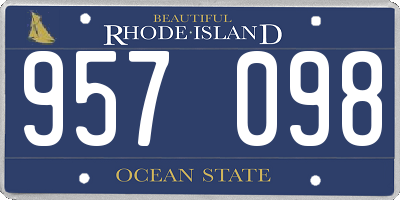 RI license plate 957098
