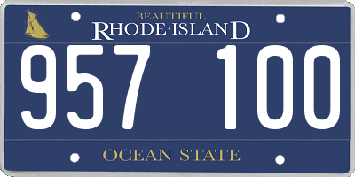 RI license plate 957100