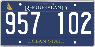 RI license plate 957102