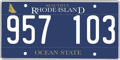 RI license plate 957103