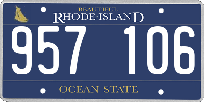 RI license plate 957106