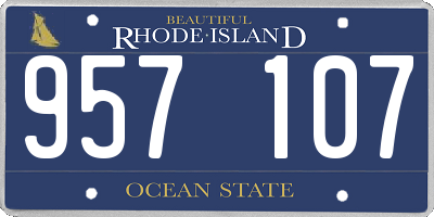 RI license plate 957107