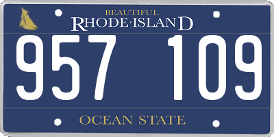 RI license plate 957109