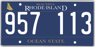 RI license plate 957113