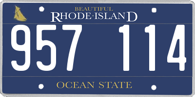 RI license plate 957114