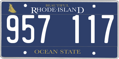 RI license plate 957117