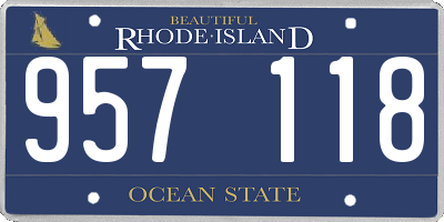 RI license plate 957118