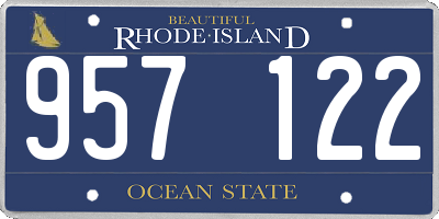 RI license plate 957122