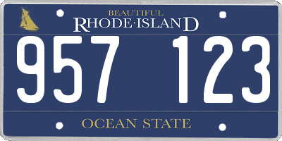 RI license plate 957123