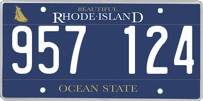 RI license plate 957124
