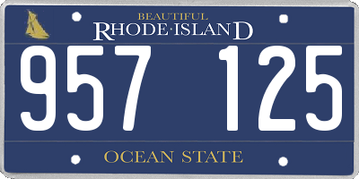 RI license plate 957125