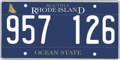 RI license plate 957126