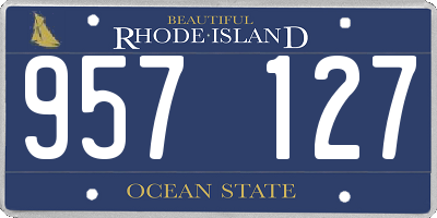 RI license plate 957127