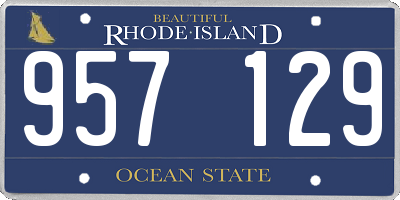 RI license plate 957129